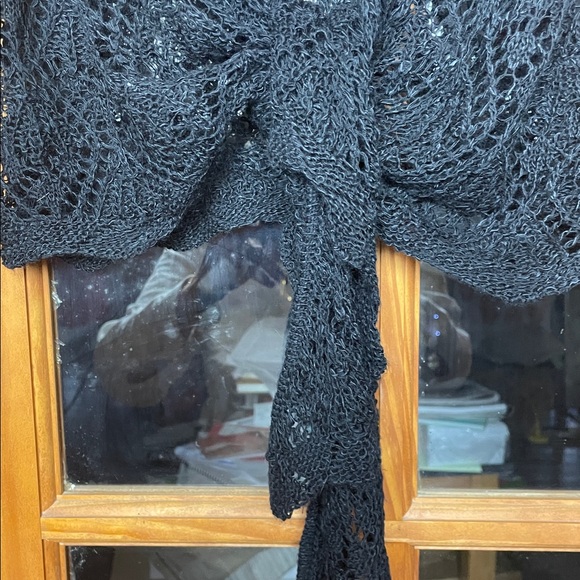 Beautiful Black 100% Cotton knit SHRUG! No size but fits me, ML - Picture 5 of 6